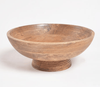 Thoughtfol Fruit Bowl Artistic Mastery: Handmade Mango Wood Large Fruit Bowl - Elevate Your Rustic Interior Styling