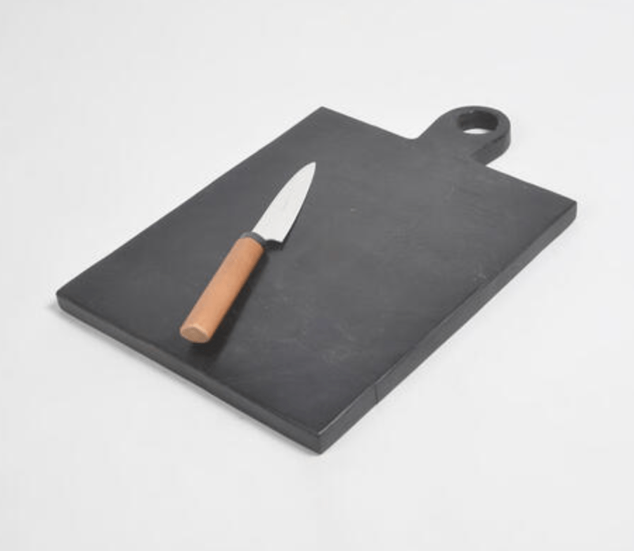 Thoughtfol Serving Board Artisanal Craftsmanship: Textured & Painted Bamboo Wood Board